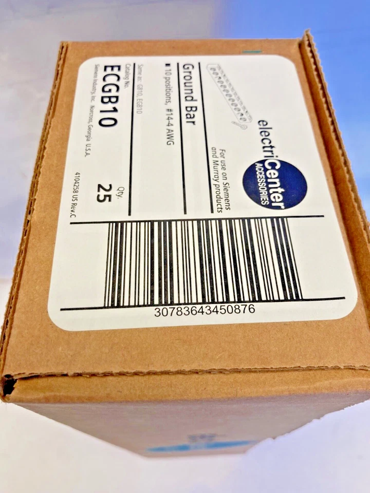 Siemens 10 Position Terminal Ground Bar Kit  ECGB10 GB10 EGB10 #14-4 AWG Lot 25 - Image 4 of 4