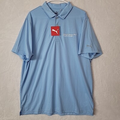 NWT PUMA Golf Polo Shirt Men's Size XL ''Beach House Shake'' Blue 3 Button Casual 