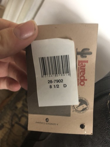 Nuevo en caja Botas de Vaquero Laredo para Hombre Talla 8.5 Negro Gris Cuero Roper - Imagen 7 de 11