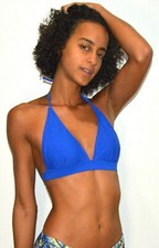 California Waves Blue Halter Bikini Top Size S