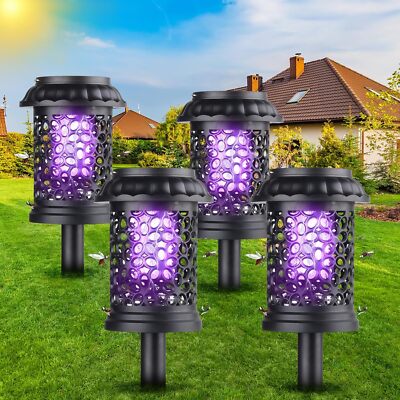 4 Pack 2025 Upgraded Solar Bug Zapper for Outdoor Use