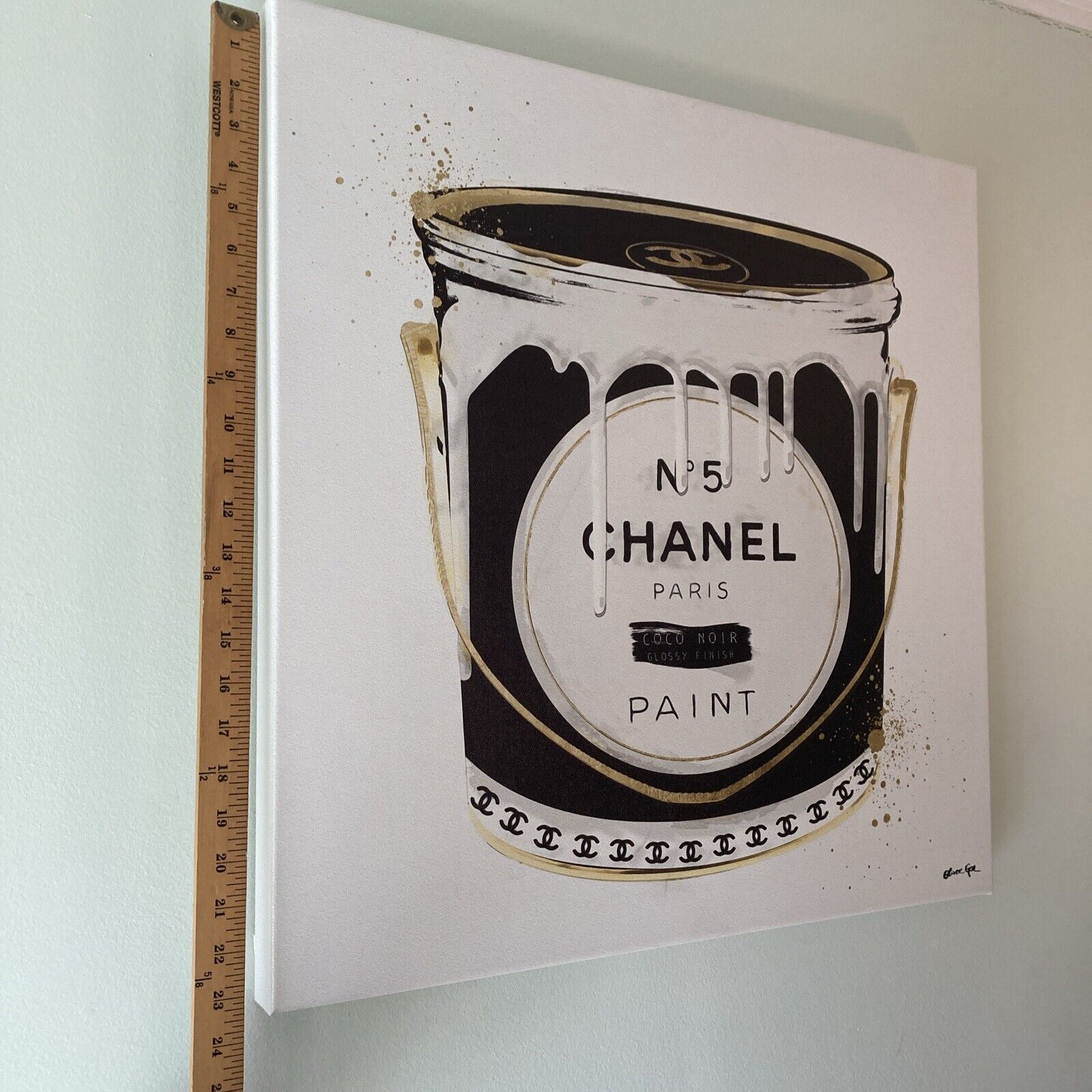 Art Printed Authentic Oliver Gal Chanel No. % Paris 24X24 Canvas