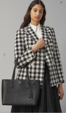 TORY BURCH ROBINSON SMALL TOTE BAG Black. READ 