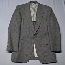 Vtg Austin Reed 38R Beige Glenn Check USA Made Wool Silk Blazer Sport Coat