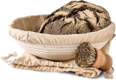 Gärkörbchen Rund Gärkorb zum Brotbacken Set Brotkorb Proofing Basket Backkorb