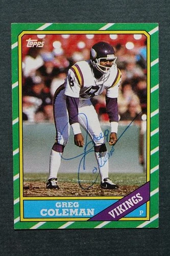Minnesota Vikings star Greg Coleman signed autographed 1986 Topps football card-