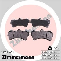 Zimmermann 23693.165.1 Bremsbelagsatz, Scheibenbremse Vorderachse FÜR Audi Porsc