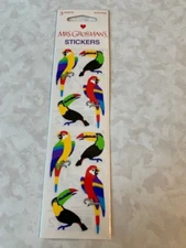 “1 SHEET“ MRS. GROSSMAN’S STICKERS BIRDS TROPICAL BIRDS  NEW *NOT IN PKG* 8 PCS