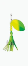 Salmon Spinner McOmie's #7 Mag Willow UV "Green/Chart." w/Hoochie 
