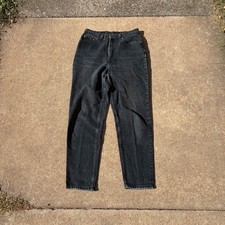 Vintage Levis 550 Relaxed Fit Tapered Leg Black Denim Jeans Made in USA Size 12