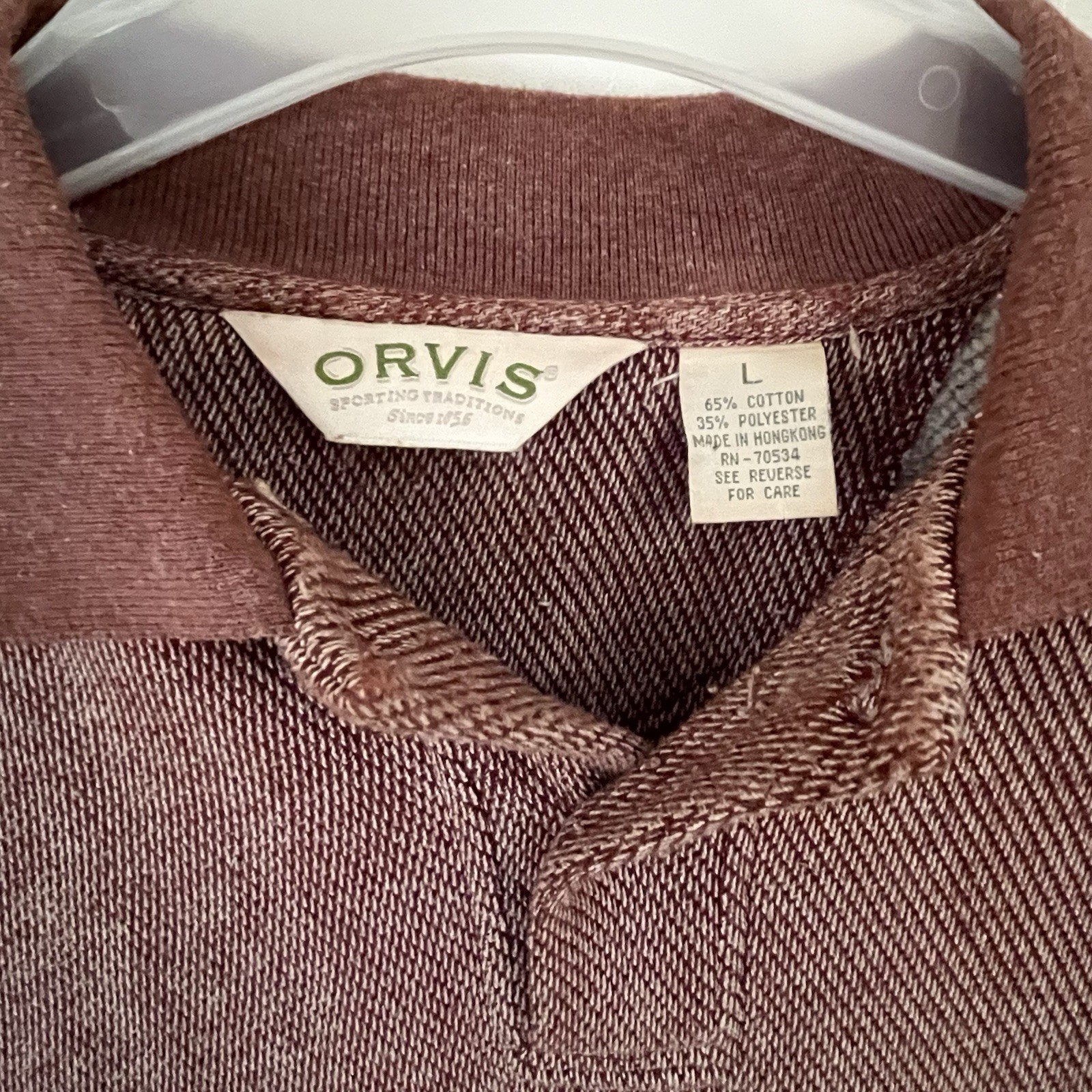 Orvis Elbow Patch Button Pullover Sweater L - image 2