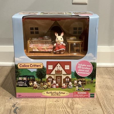 Calico Critters Red Roof Cozy Cottage Starter Home Furnished Dollhouse New Set