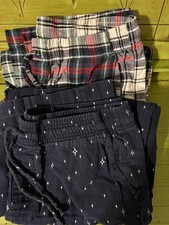 Women's Gap Pajama Pants Lot of 2 Size M Cotton Blend Navy and Red Green Plaid