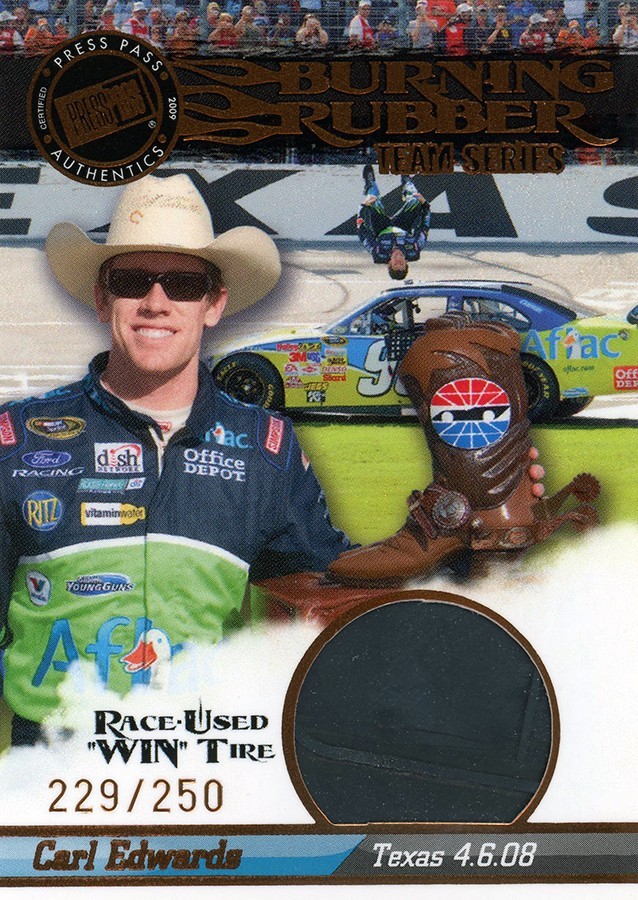 2009 Press Pass Burning Rubber Team Series Carl Edwards 229/250 #BRT7