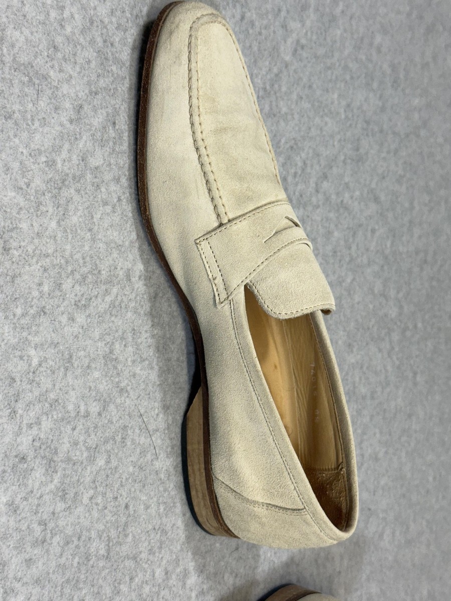 Paul Fredrick Suede Penny Loafers Shoes Mens Size 8.5 Beige  display picture 3