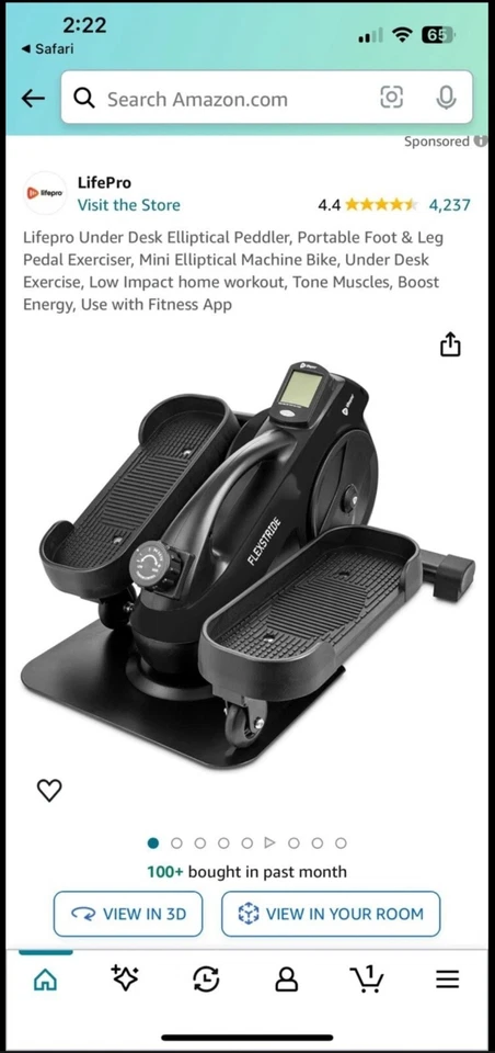 Lifepro Flexstride  Under Desk Elliptical Peddler- Works Perfectly! - Image 2 of 3