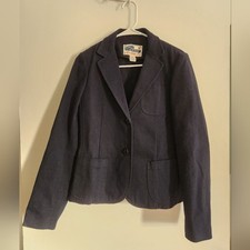 Vintage Ralph Lauren Polo Jeans Co. Navy Blue 100 Cotton 2 Button Blazer Size M