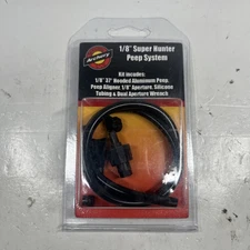 Specialty Archery 1/4" 37 Degree Large Hooded Alumunium Peep Kit NEW