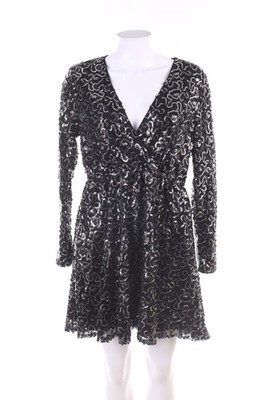 Boohoo Kleid Partykleid Glitzer XL schwarz