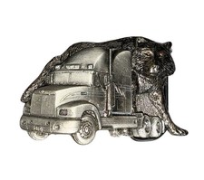 Vintage 1992 Great American Buckle Co. Great Wolf Semi Truck USA