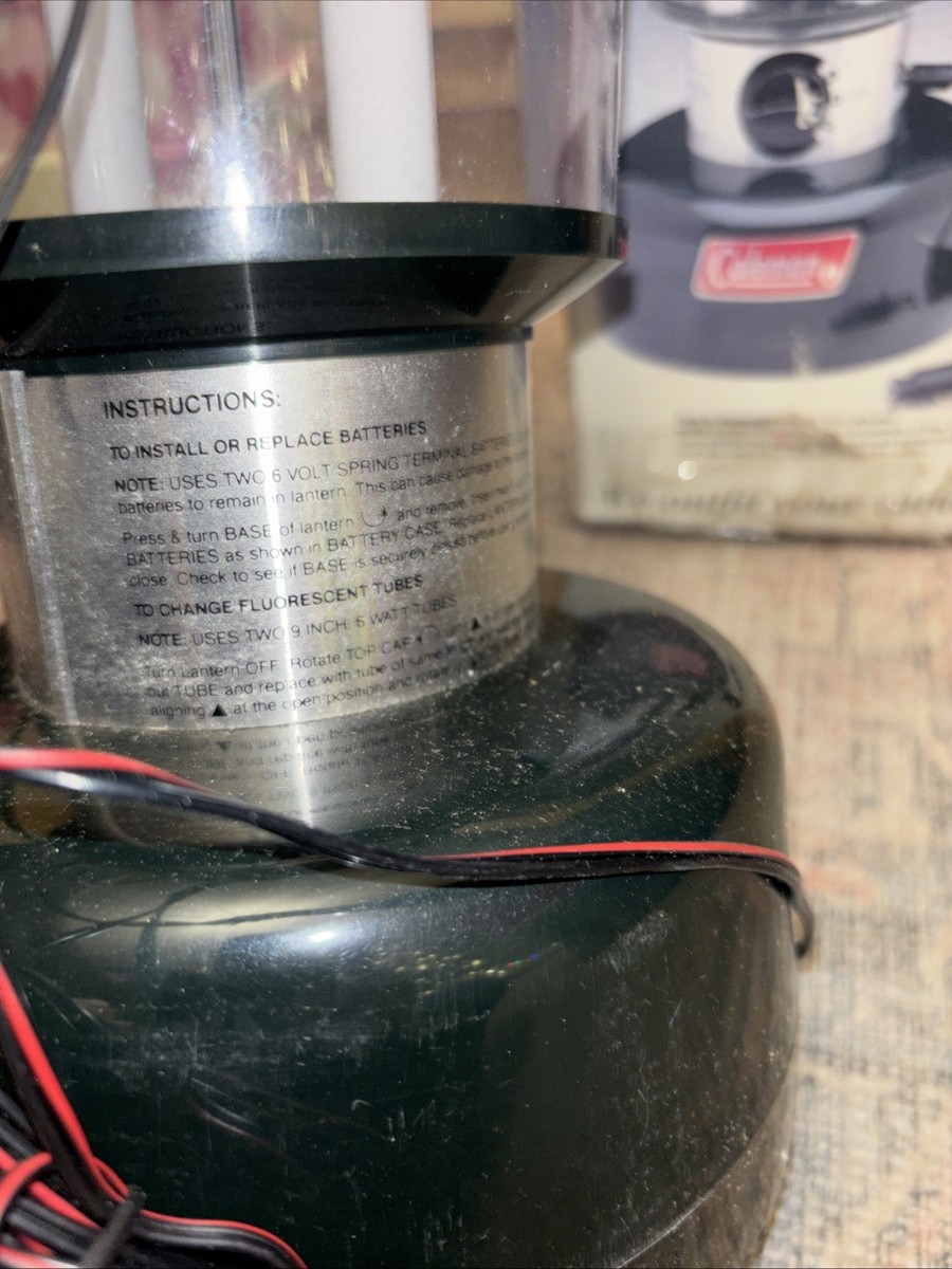 Coleman Twin Tube Fluorescent 12v Auto 6v Battery Lantern 5355 for