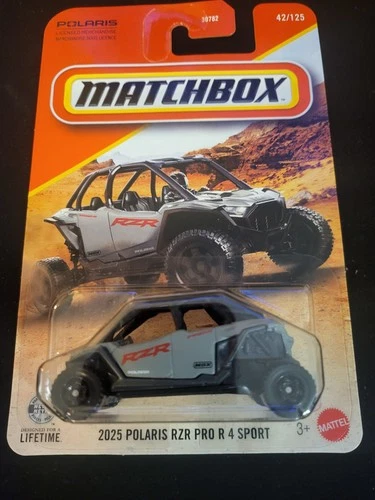 2026 Matchbox 42/125 2025 POLARIS RZR PRO R 4 SPORT Gray New Near Mint