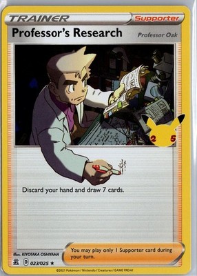 Professor's Research (Professor Oak) 023/025 Holo Celebrations Pokemon Holo LP