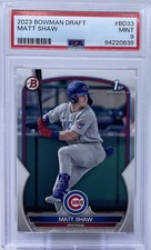 Matt Shaw Rookie PSA 9 - 2023 Bowman Draft 1st - Cubs  -Speed, Power, Clutch