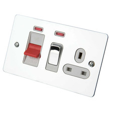 GET / Schneider Ultimate Polished Chrome 45A Cooker Switch &Socket GU4201WPC