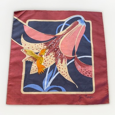 Jim Thompson  Scarf 15.5  X 15.5  Hummingbird Mauve Silk