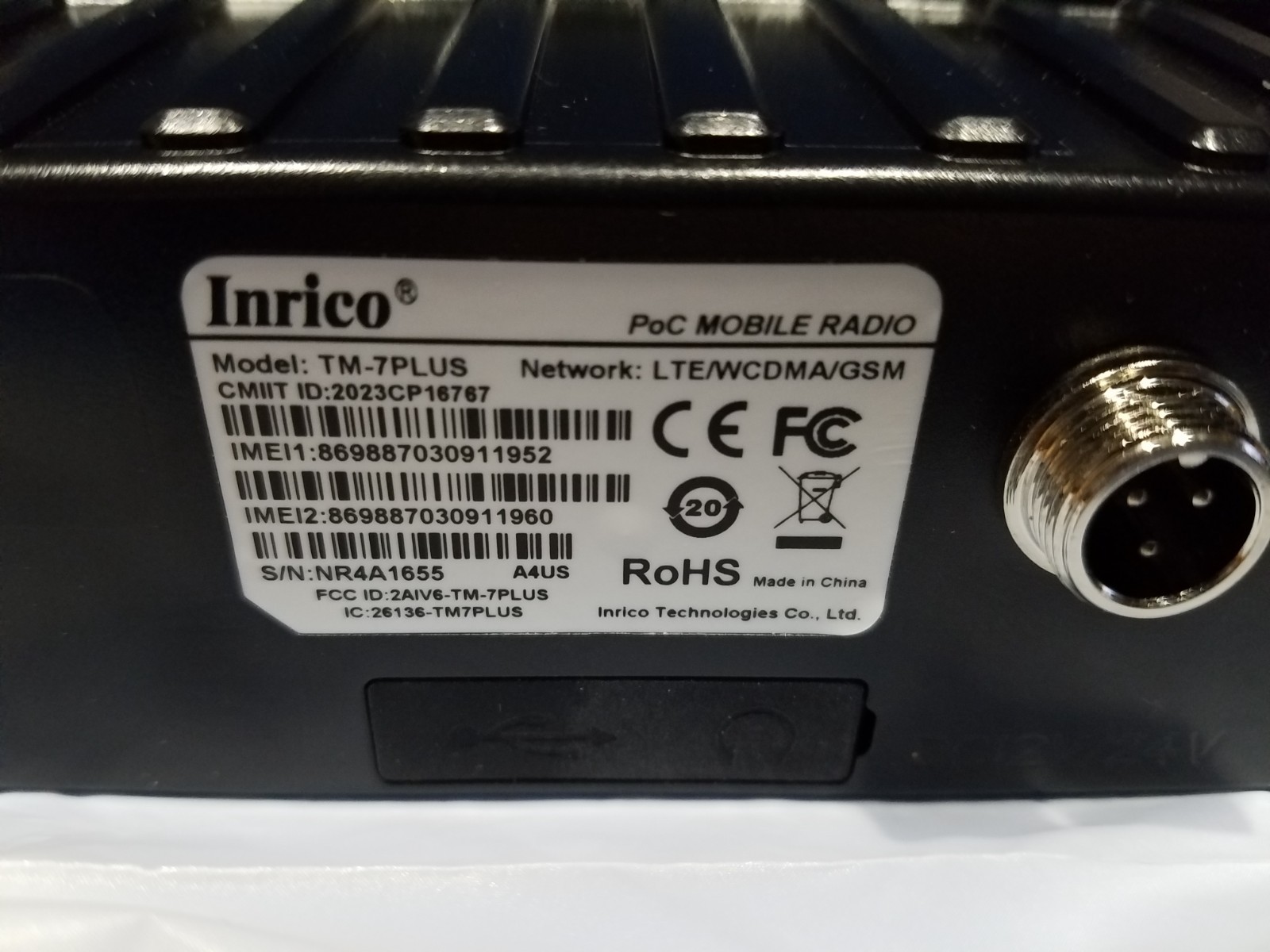 Inrico TM-7 Plus V2 Android 11 4G WiFi Mobile Network POC Radio with GPS