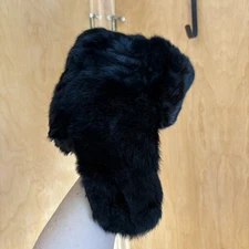 Vintage Rabbit Fur Ushanka Hat Winter Aviator Earflap Trapper Hunter Cap Size 59