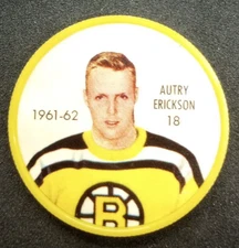 🏒1961-62 Shirriff/Salada Coins Aut Erickson #18🏒