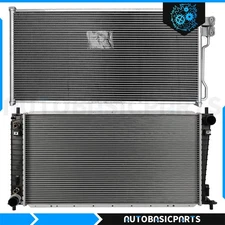For 2002 Ford Expedition Lincoln Navigator Aluminum Radiator & AC Condenser