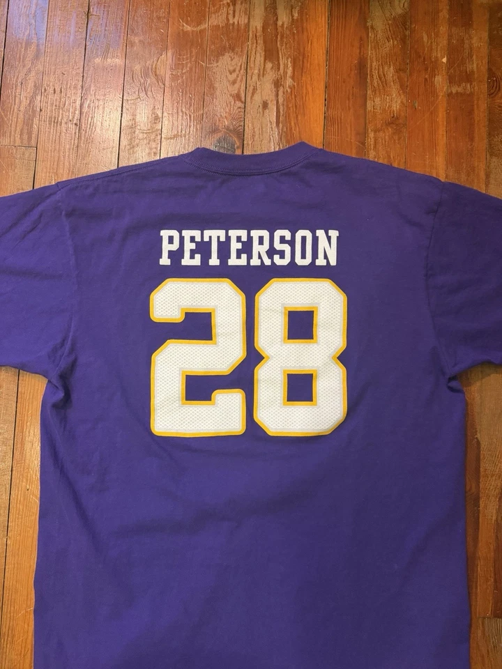 Camiseta Reebok NFL Minnesota Vikings Adrian Peterson #28 NFL Púrpura Talla L NUEVA Foto 4 de 4