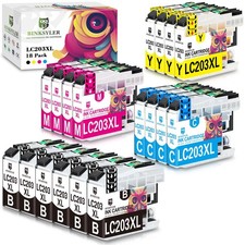 18-Pack LC203 Ink Cartridges, High Yield for Brother LC203XL LC203BK LC201 Ca...