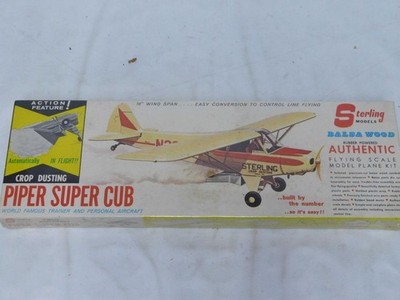 Sterling PIPER Super Cub Crop Dusting Plane Balsa Flying Scale Model Kit NOS