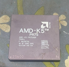 AMD-K5-PR75ABR vintage CPU GOLD cap 75MHz