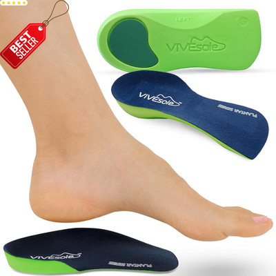 3/4 Plantar Fasciitis Insoles Arch Support Inserts for Flat Feet Pain Relief -US