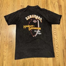 Vintage Harley Davidson Polo Shirt Men  s Large Fits L/XL Illinois 90s Vtg