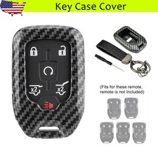 For Chevy Silverado Suburban Tahoe Carbon Fiber Key Fob Case Cover Keychain For Chevy Silverado Suburban Tahoe Carbon Fiber Key Fob Case Cover Keychain