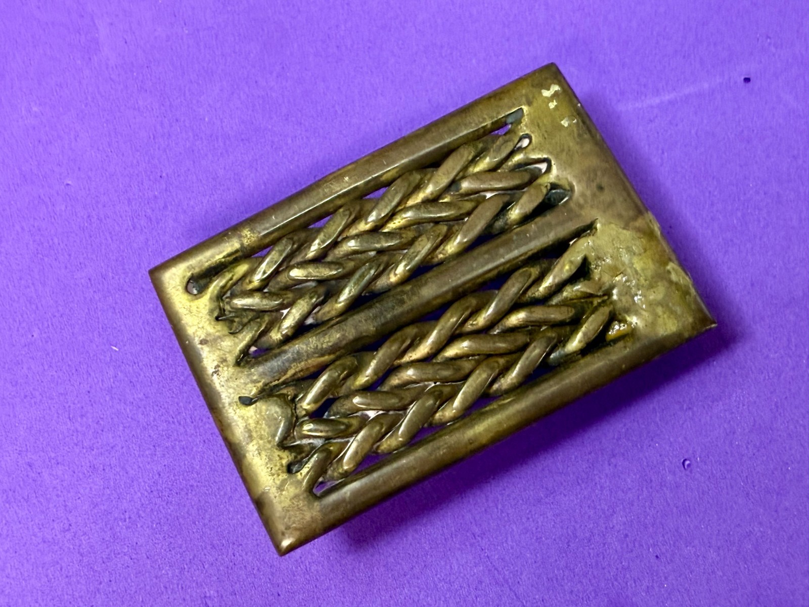 Braided Pattern Artisan Solid Brass Vintage Belt … - image 19