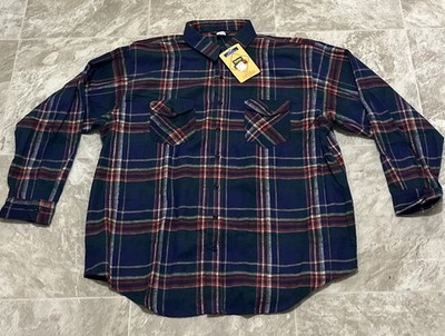 Vtg OshKosh B'Gosh XXXLB Plaid Flannel Button Up Cotton Shirt