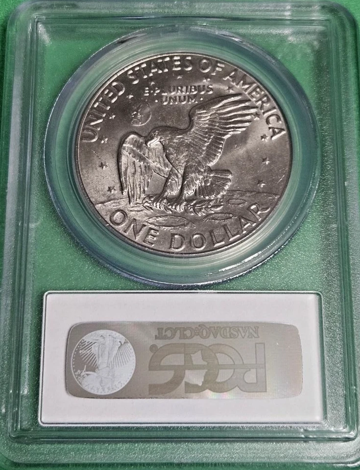 Dólar Eisenhower 1974 D como nuevo 64 graduación profesional IKE monedas de Estados Unidos IKE $1 sin circular Foto 2 de 4