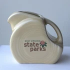 Fiesta Ware West Virginia State Parks Mini Disk Pitcher Pale Yellow