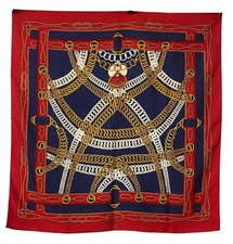 Hermes Silk Scraf Vinatge Carre 90 Maillons By Caty Latham