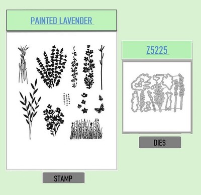 PAINTED LAVENDER Clear Stamps Metal Cutting Dies set DIY Scrapbooking Handmade