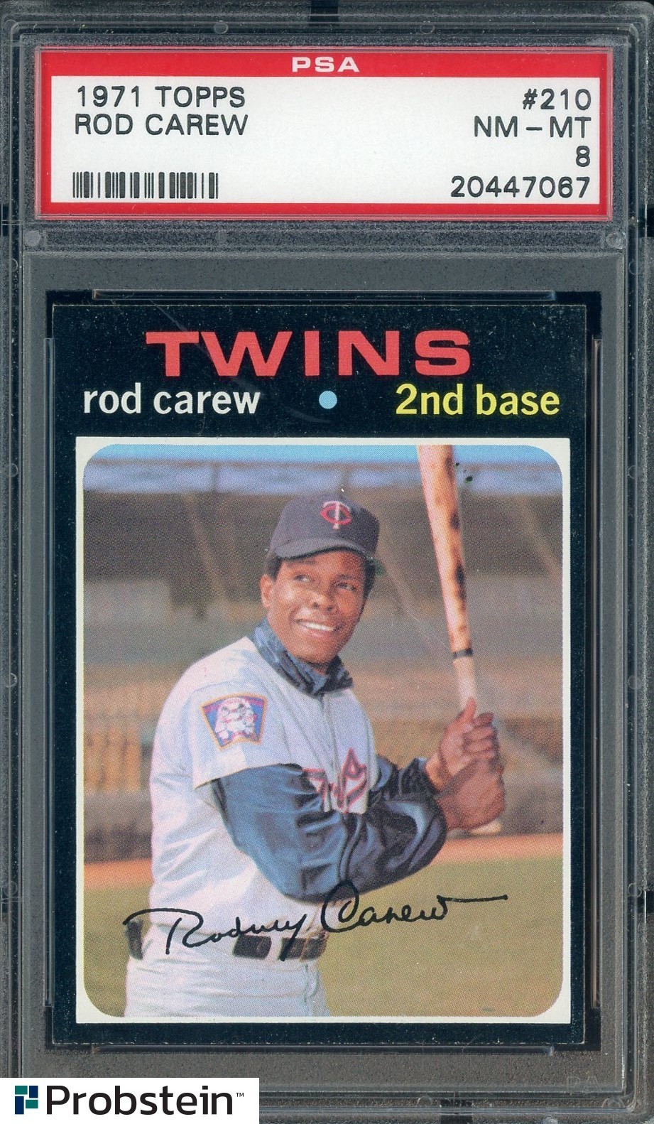 1971 Topps Baseball #210 Rod Carew Minnesota Twins HOF PSA 8 NM-MT