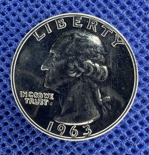 1963  US PROOF SILVER Washington Quarter! Old US Coin! 90% silver
