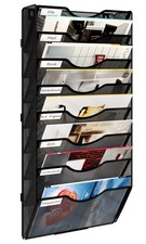 8-Pocket Metal Desk Tidy Organiser Wall Mounted A4 Document & Magazine Holder